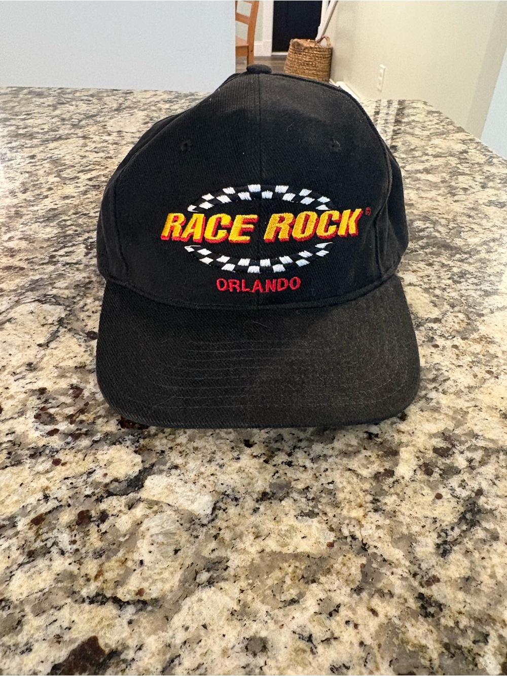 Vintage 90s Race Rock Orlando Restaurant Snapback Hat Black Green Brim Racing